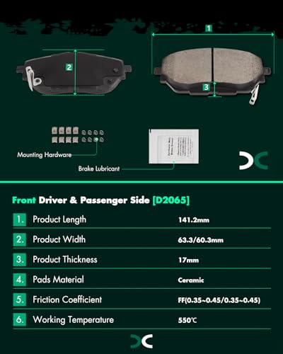 Image of SCITOO D2065 D1805 Front Ceramic Rear Semi-Metal Brake Pad Sets 2018-2022 For Toyota For C-HR