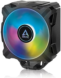 ARCTIC Freezer i35 A-RGB - Single Tower CPU Cooler with A-RGB, Intel specific, Pressure optimized 120 mm P-fan, 200-1700 RPM, 4 Heat Pipes, incl. MX-5 Thermal Paste - Black
