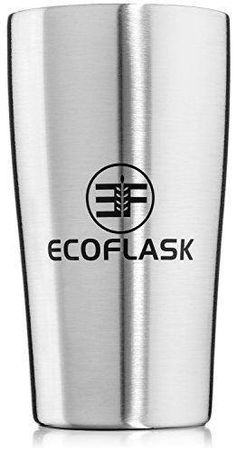 True Pint Insulated Cup by EcoFlask - Perfect Pint 16 oz Stainless Steel Cup Keeps Beer or Drinks Remarkably Cold or Hot Insulation Cup - Great as Insulated Tumbler Beer Glass Vacuum Cup or Pint Cup