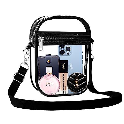 Image of Clear Bag Stadium Approved, Clear Crossbody Purse Bag with Front Pocket for Concerts Sports Events Festivals