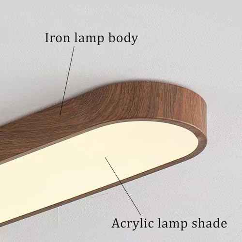 Plafonnier LED dimmable 120cm bois clair avec télécommande pour salon
