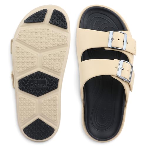 Image of Orose Women's and Girls' Moulded EVA Platform Slippers | Adjustable Double Buckle Slip-On Slides | Lightweight Cushioned Arch Support Waterproof Daily Comfort Footwear.