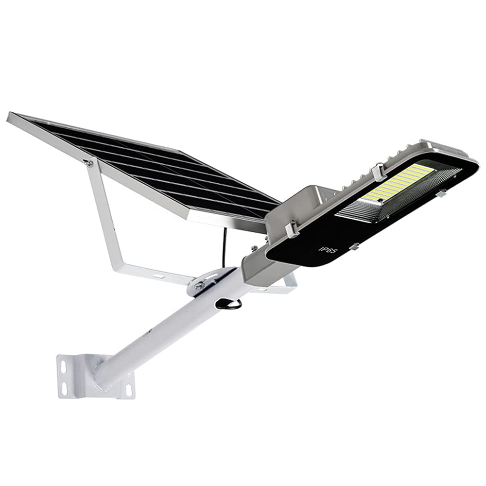 Lampa uliczna, solarna lampa uliczna na zewnątrz, reflektor solarny, o zmierzchu do świtu szarości, na zewnątrz, wodoszczelna lampa solarna z pilotem zdalnego sterowania, kolor biały, 250 W
