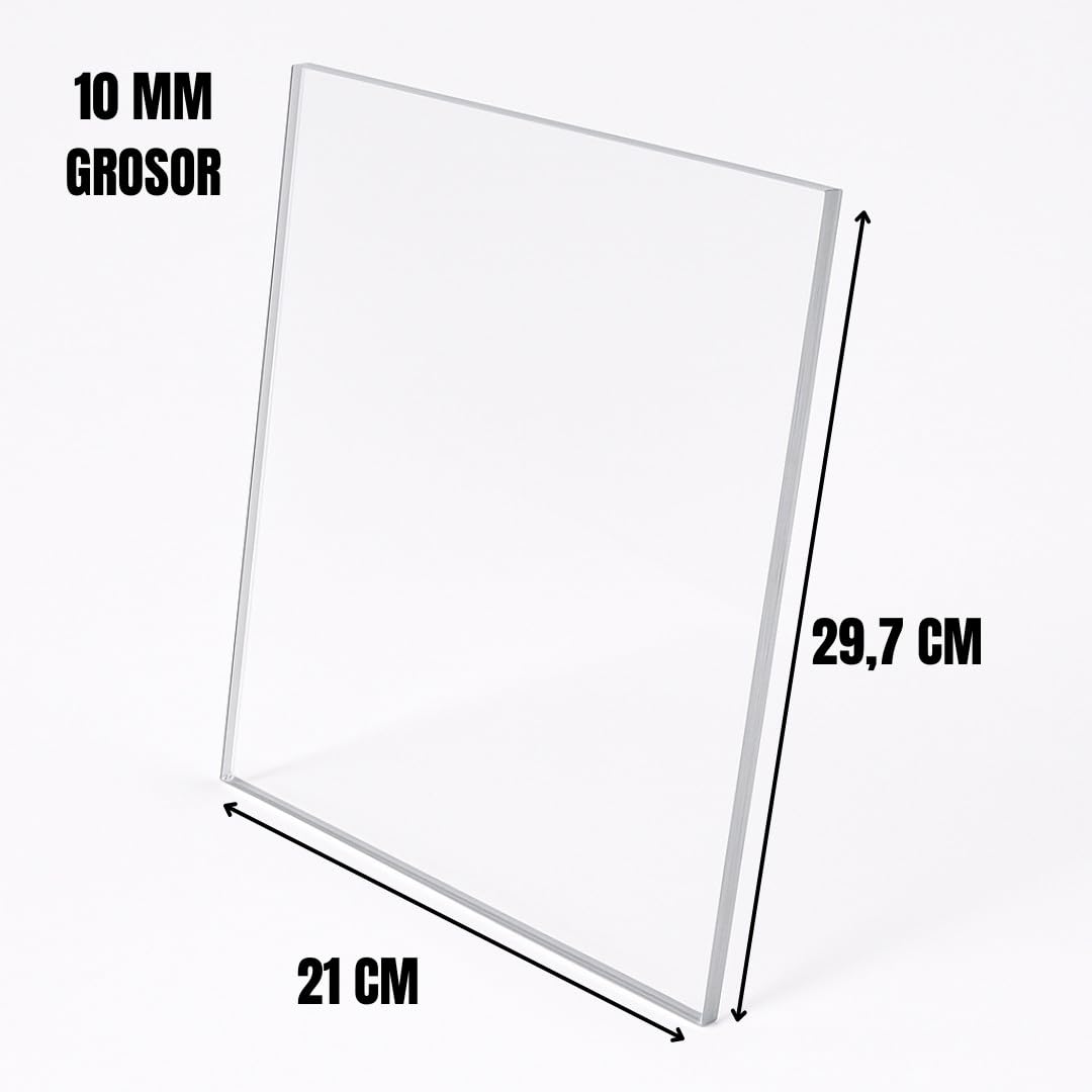 GOYAPRINT Metacrilato Transparente 10mm Plancha de Acrílico Incoloro A4 29,7x21 cm
