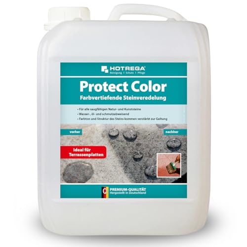 HOTREGA Protect Color 5 Liter | Farbvertiefende Steinveredelung | Für Granit, Schiefer, Beton, Terracotta | Schützt tiefenwirksam vor Fleckbildung