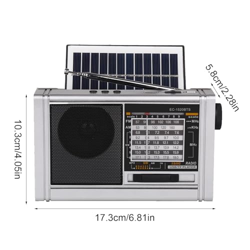 Radios portátiles solares con altavoz multibanda y linterna potente integrada 5