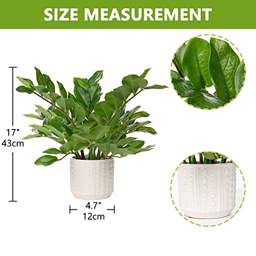 Briful Faux Plants Indoor 17" Artificial Zz Plants In Ceramic Pot Fake Potted Zamioculcas Silk Plants For Home Living Room Office Decor Bedroom Aesthetic #TOP1