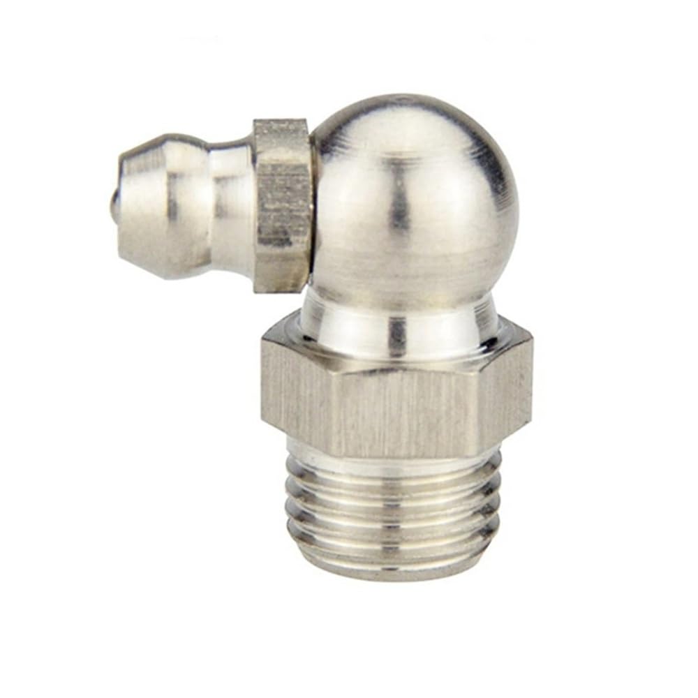 Tdxswtfh Men's 90 Degree M5 M6 M8 M10 M12 M14 M16 1 8" Bspp 1 4" Bspp 45 Stainless Steel Grease Zerk Nipple Fitting Fit For Grease Gun(,M8x1)