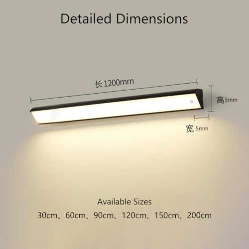 Applique murale extérieure LED 90cm design noir étanche pour façade haut de gamme - 6
