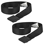 2 Pack Money Belts for Travel, Anti-Theft Hidden Waist Wallet with Zippered Security Pockets, Adjustable Nylon Belt for Men & Women Under Clothes (Black)​