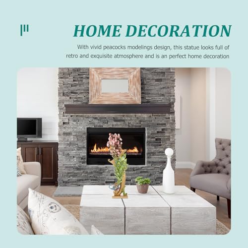 Vase à fleurs en résine paon HEMOTON pour déco de table