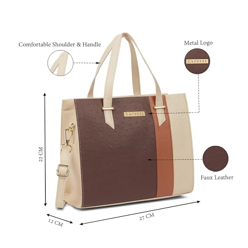 Image of Caprese Birdy Medium Satchel Bag for Women with Multiple Compartments, Adjustable & Detachable Strap | Versatile Shoulder, Crossbody & Handheld Bag for Work, Travel, and Everyday Use