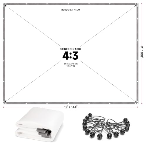 Golf Simulator Impact Screen, Triple Layer Design Launch Monitor Screen for Home & Garage Training, Easy Install Golf Projector Hitting Net for Indoor Practice (12' x 9' (144"x 108")) by Keoltuo - Image 2
