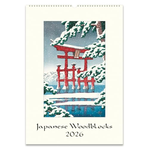 Cavallini 2026 Japanese Woodblock Wall Calendar Vintage Hanging Planner 13 x 19 Inch Monthly Format Premium Paper Decorative Home Office Organizer