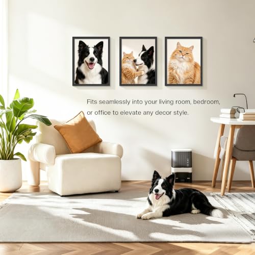 Image of Picrit 12x16 Picture Frame 3 Pack, Wall Mount Display, Black Wood Grain