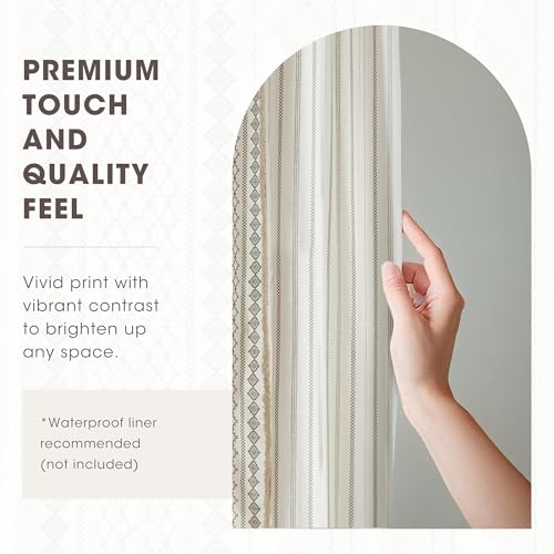 Image of INK+IVY Imani Tufted Chenille 100% Cotton Shower Curtains Machine Washable, Modern Home Bathroom Decor Bathtub Privacy Screen, 72 inch W x 72 inch L, Ivory (Pack of 4)