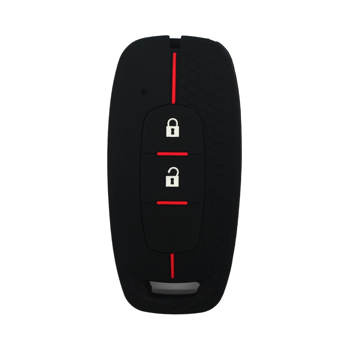 Silikonowy pokrowiec ochronny pokrowiec uchwyt skóra kurtka kompatybilna z NISSAN 2 przyciski Smart Remote Key Fob CV9508 czarny