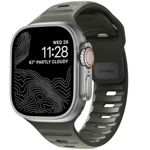 Nomad Sport Band 45mm in Ash Green — Premium Apple Watch Band for Ultra & Series 1–11