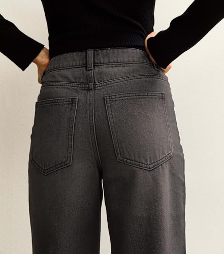 Image of KOTTY Women's High Waist Straight Fit Denim Jeans | Stretchable| Wide Leg & Regular Fit Stylish Wear