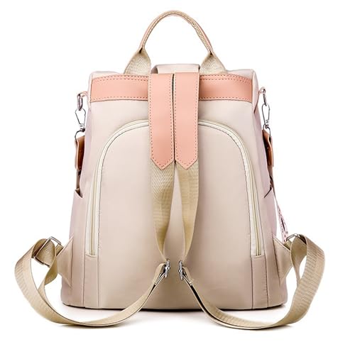 Little Angel Damen Rucksack mit Stickerei – 2-in-1 Rucksack & Handtasche mit Blumenmotiv – Umhängetasche multifunktional für Alltag, Reisen, Uni, Schule – Wasserabweisend, leicht, modisch (Beige)