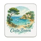 costa brava carte camping Ilustración de acuarela con acabado transparente y vibrante