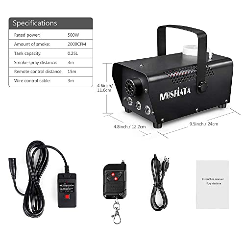 Mosfiata Fog Machine With Controllable Lights, Continuously Spray 500W Professional Dj Led Smoke Machine 3 Color Light With Wireless Remote Control 2000 Cfm Huge Fog For Halloween Holidays Parties #TOP3