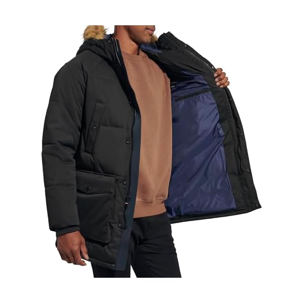Tommy Hilfiger Mens Arctic Cloth Heavyweight Performance Parka Down Alternative Fur Lined Hood Outerwear Coat - Image 6