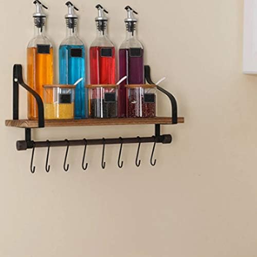New Floating Wall Shelf Mounted Rustic Wood for Bathroom Kitchen Decoration Eco-Friendly Storage Removable Hooks and Towel Bar image 4