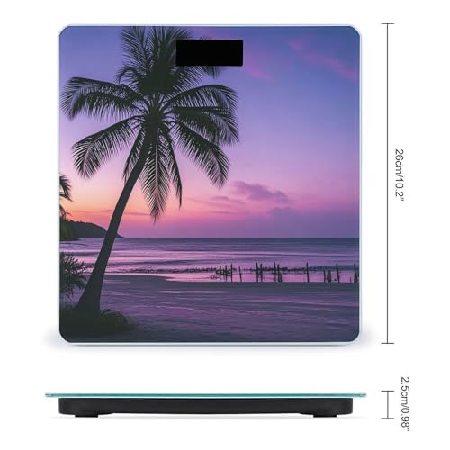 Báscula Digital de Baño Palm Tree Purple Sun de Vidrio Templado miniatura 2