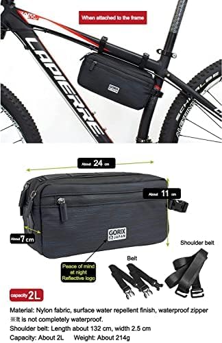 GORIX Bike Front Bag Frame Bag With Rain Cover Cycling Handlebar Waterproof Road Mountain Bicycle(GX-HB81)