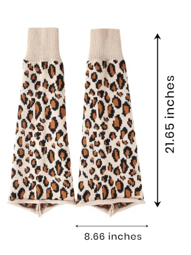 Image of WODECASA Girls Kawaii Leg Warmers Knitted Flared Leg Sleeves Goth Crochet Baggy Cuff Ankle Heap Socks