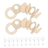 NIYANGLE Holzohrringe DIY Ohranhänger zum Selbermachen Hohl Geformte Schmuckanhänger Langlebiges...