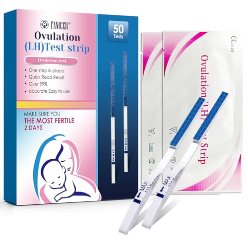 50 Pieces Ovulation Test Strips, Ovulation Predictor, Sensitive Fertility Predictor Testing Sticks, High Sensitivity Ovulation Tests, Track Ovulation Test, Sensitive 25miu/ml Test, Fast and Accurate
