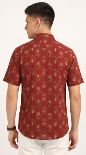 Image of BLOCKS OF INDIA Cotton Hand Block Print Half Sleeves Summer Shirt for Men