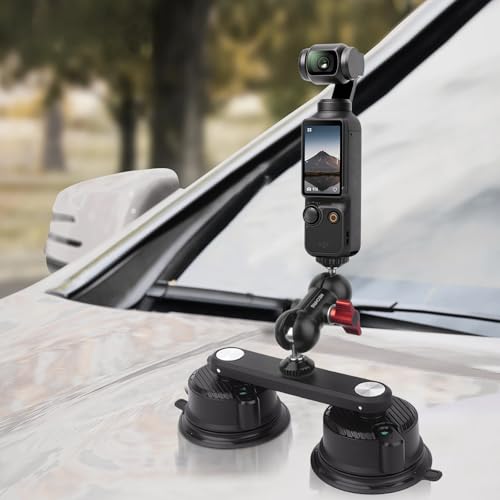 Mechrig Dual Suction Cup Car Mount with Phone Holder,360°Adjustable for Action Cameras & Smartphones,Windshield,Dashboard,Boat Mount for GoPro Hero 13/12/11/10,DJI OSMO Action,Insta360 X4/X3,and More - image 6