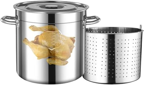 WDSOPK Olla De Acero Inoxidable Resistente para Mariscos, Cangrejos, Cangrejos, Pavos, Freidoras, Olla De 27/45/63 Cuartos De Galón, Olla para Hervir, Langostas, C（30L/27Qt）