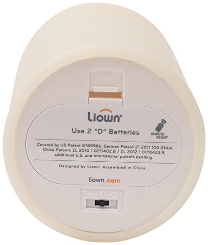 Liown Flameless Candle: Unscented, Moving Flame Candle With Timer (9" White) #TOP1