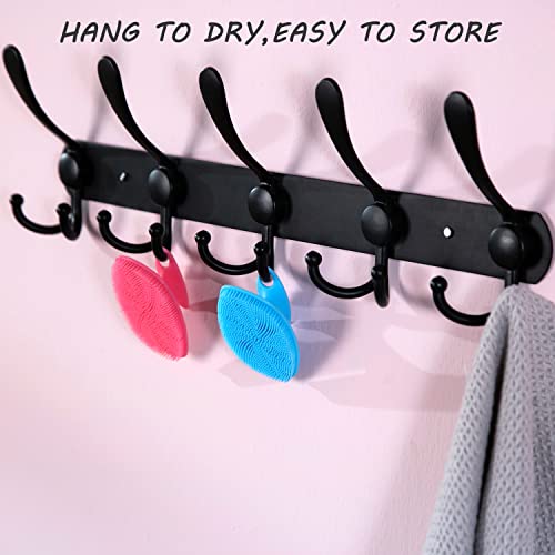 HieerBus Silicone Face Scrubber, Facial Cleansing Brush Silicone Face Wash Brush,Gentle Exfoliator Pad & Massager, for Men Women Cleansing and Exfoliating(Blue+Pink)… - Image 7