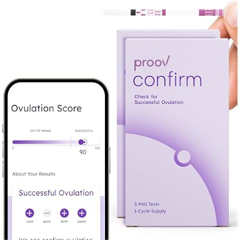 Proov PdG Test | 10 Progesterone Metabolite Test Strips | Only FDA Cleared Test to Confirm Successful Ovulation at Home | 2 Cycle Pack | Works Great with Fertility, Pregnancy & Ovulation Tests Cover