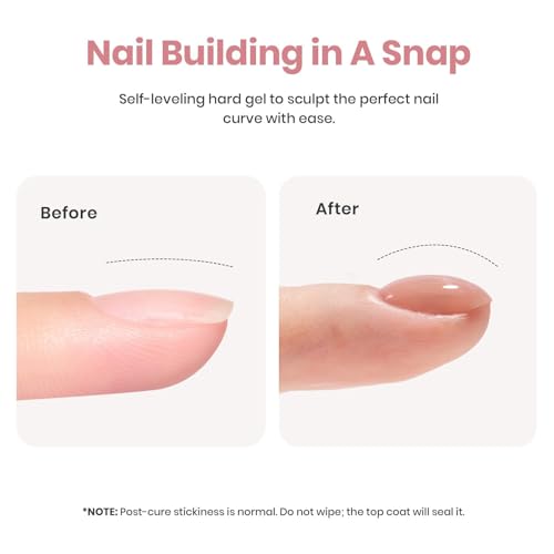 Beetles Builder Gel for Nails, 7 in 1 Nude Brown Colored Strengthener Gel in a Bottle for Fall Nail Extension Building Apex UV LED Lamp Cured DIY at Home Beauty Gift Sets for Women,Base Coat Need - Thumbnail 4