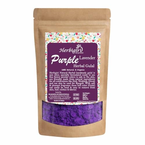 Image of Rangotsav Herbal Purple Gulaal | Organic, Skin-Safe & Non-Toxic Dry बैंगनी रंग Gulal Powder | Eco-Friendly Easy-Wash Holi Abeer Colors with Natural Fragrance for Kids & Adults| Holi Ke Rang, Rangoli 100gm