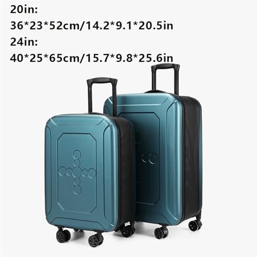 Suitcases Foldable Suitcase Universal Wheel Lightweight Trolley Case Solid Colour Large Capacity Roller Suitcase Suitcases with Wheels(Blue,24in)2