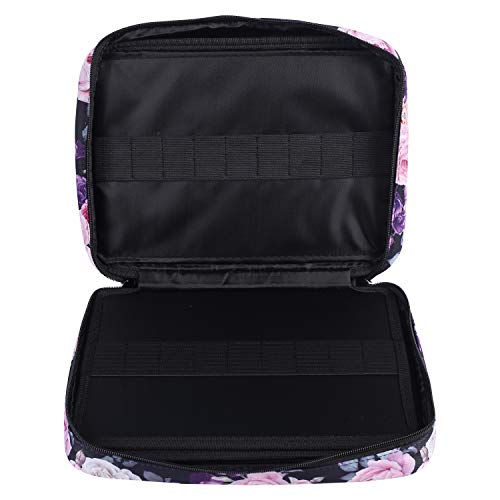 Image of Colored Pencil Case Slot Holds 220 Pencils or 144 Gel Pens with Zipper Closure Large Capacity Nylon Pen Organizer for Artist Gray Rose