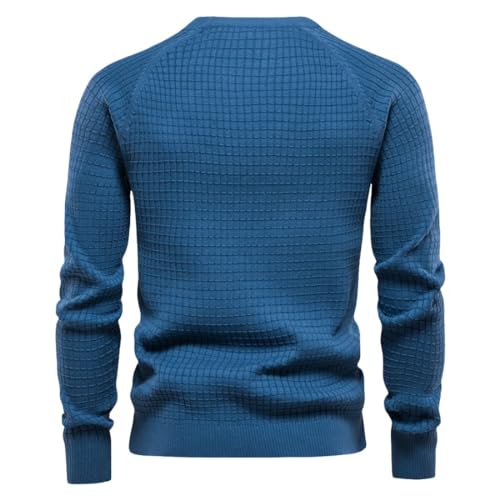 Kinkia Men Crewneck Sweater Fashion Slim Fit Lightweight Soft Pullover Solid Long Sleeve Casual Cotton Sweaters3