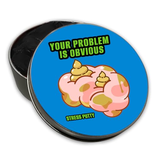 Your Problem is Obvious Stress Putty Poop Brain Gag Gift for Friends Teen Stocking Stuffers Women Black Fidget Toys Grip Therapy Dough