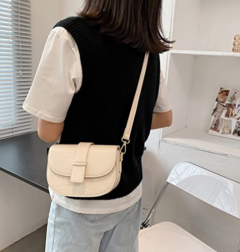 YXBQueen Purses for Women Satchel Bags Designer Crossbody Bags Saddle Purse White Shoulder Handbags with Two Straps2