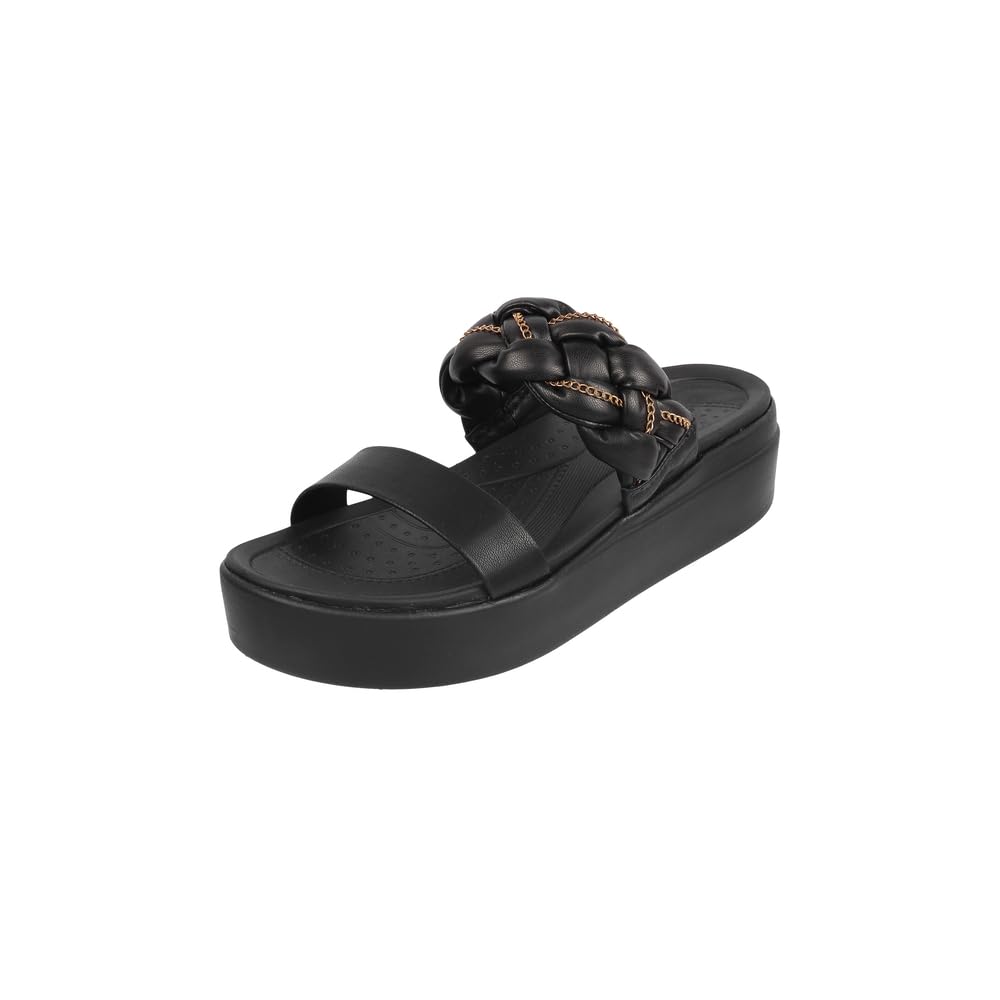 metro Women Unique Weave-Like Strap Platform Heel Fashion Sandal-picture-20
