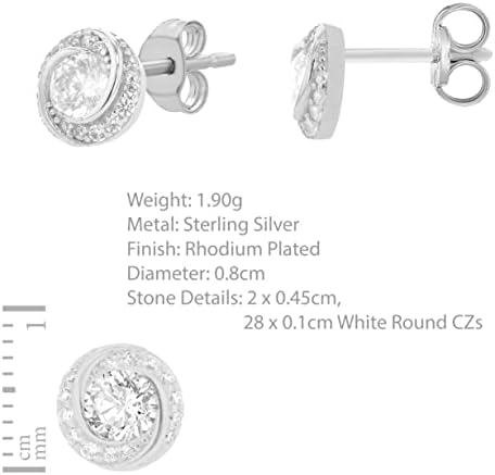 Tuscany Silver Orecchini a cerchio con dettaglio torcigliato in cubic zirconia placcati rodio in argento sterling per donna