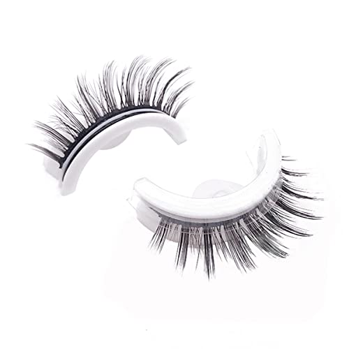 Self Adhesive Eyelashes,New Reusable Adhesive Eyelashes,2 Pcs Reusable Eyelashes Self Adhesive And False Eyelash Applicator Tweezers Extensions Clips,Eyelashes Natural Look And Long Style (#036) #TOP6