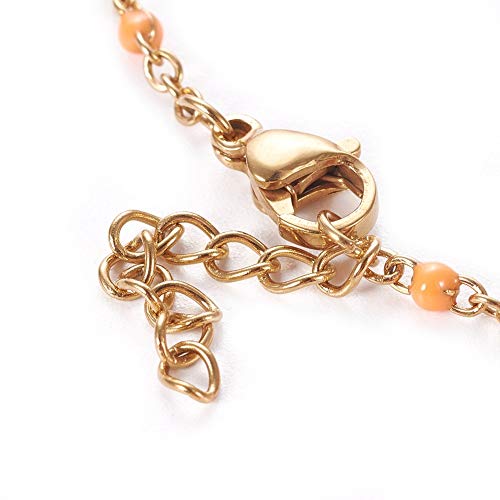 Image of LZD Stainless Steel Enamel Chain Bracelet Lobster Evil Eye Gold Adjustable 2mm A110